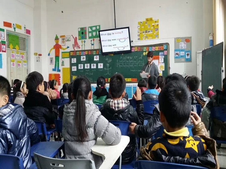 Teacher Dan's classroom in rural China.