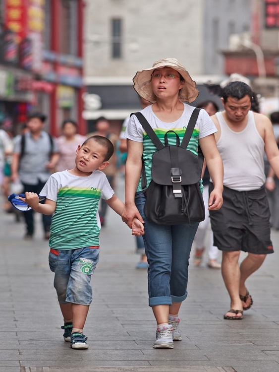 You may be surprised to see people wearing matching clothing in China