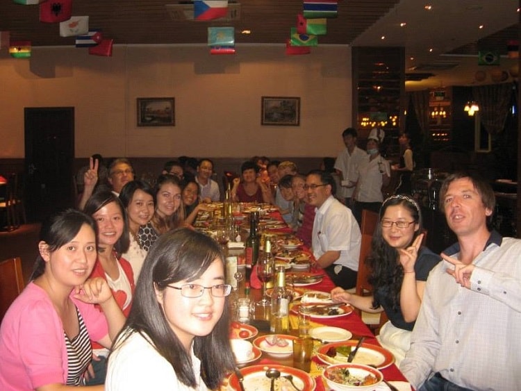 Foreign teacher welcome dinner in China