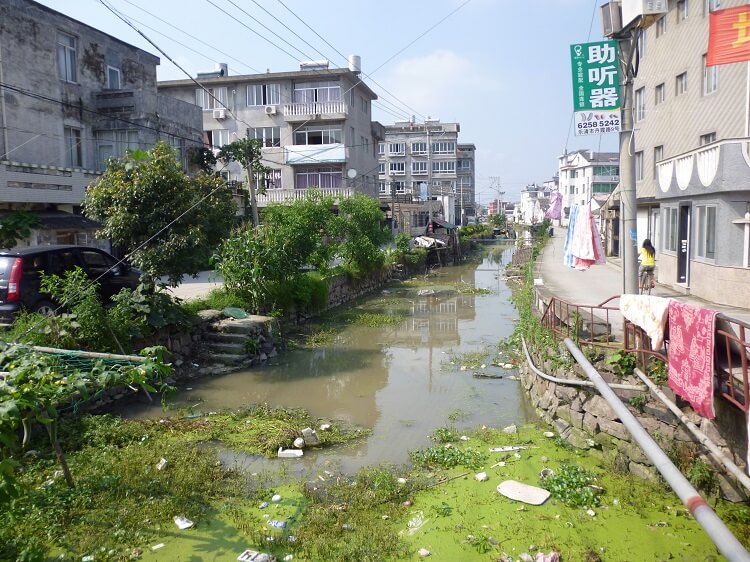 Polluted stream in China