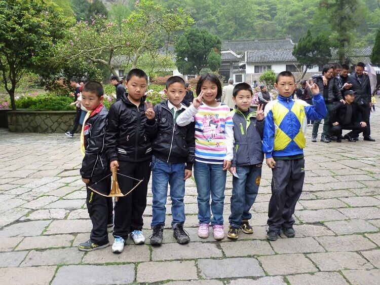 Young Chinese school kids