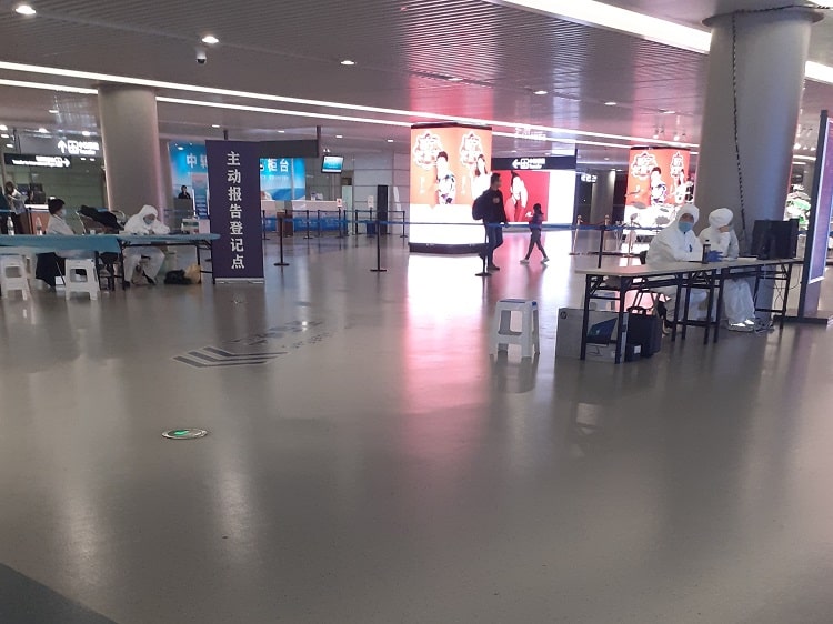 Health screening at Harbin Airport