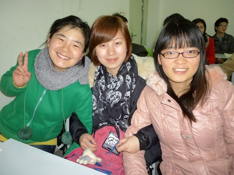 Happy senior Chinese students